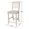 International Concepts Roma Counter Height Stool, 24" Seat Height, Unfinished S-3102 - alternate 5
